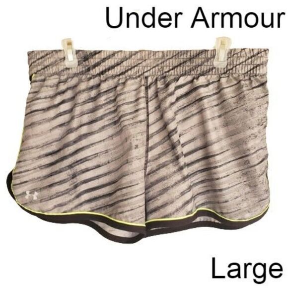 Under Armour Women's UA Shorts L HeatGear Midnight Dash Running Shorts Large - Picture 1 of 7